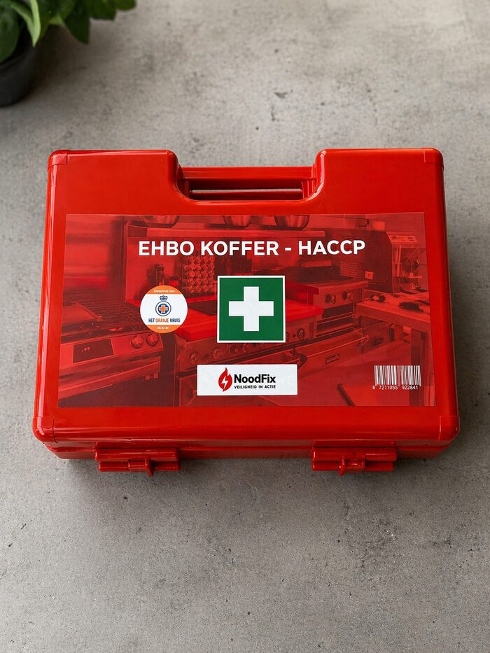 EHBO koffer HACCP detail met Oranje Kruis keurmerk voor horeca